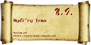 Nyáry Irma névjegykártya